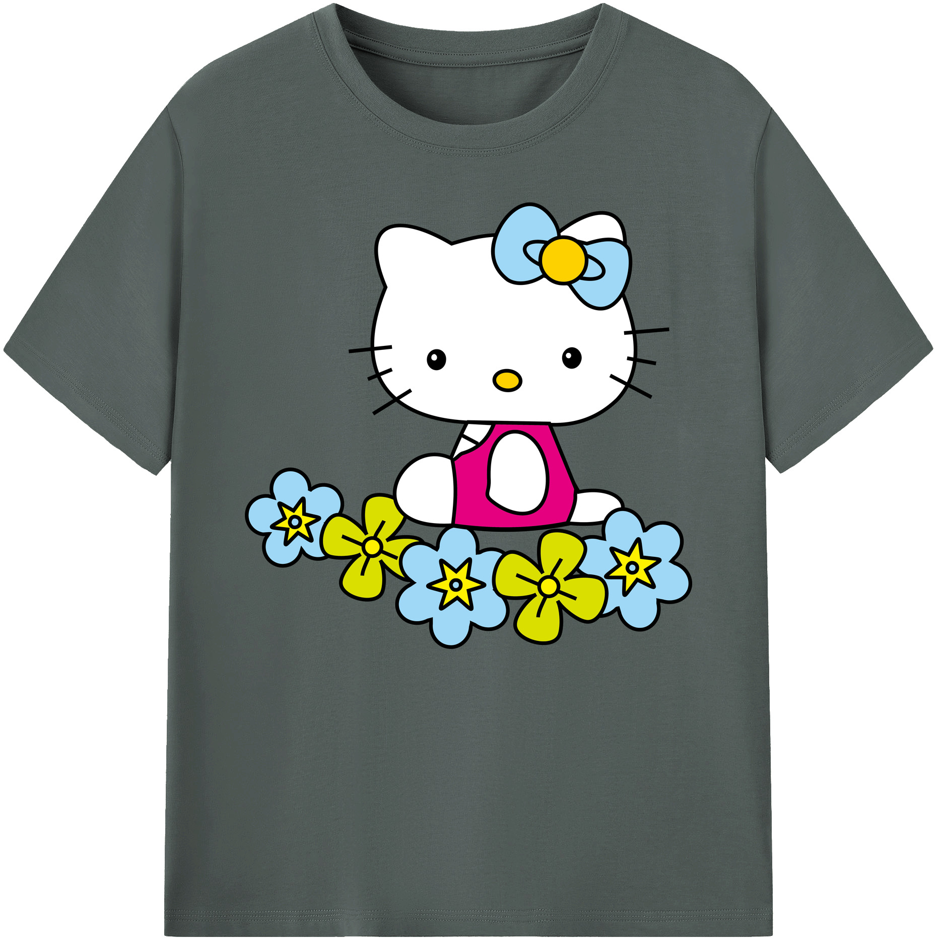 （画像用） Hello Kitty ハローキティ 綿100％ メンズ半袖Tシャツ｜肌触りやわらか＆通気性